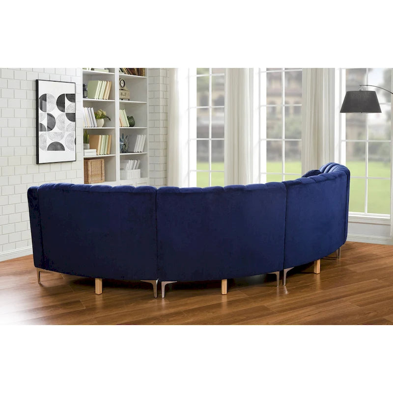 Samt Symmetrisches Modulares U-förmiges Ecksofa - 358 cm breit
