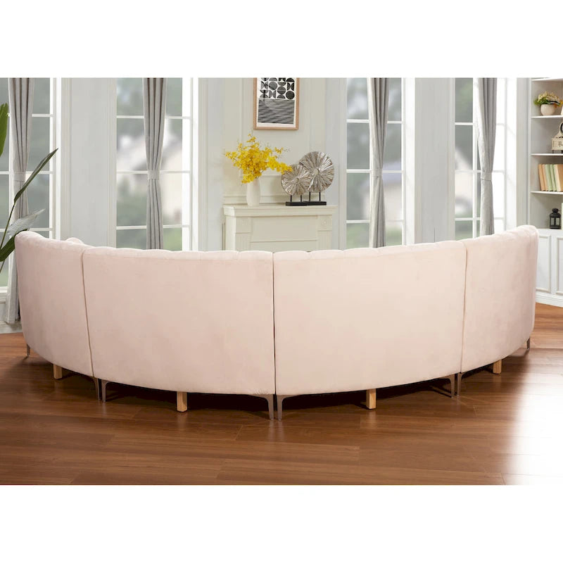 Samt Symmetrisches Modulares U-förmiges Ecksofa - 358 cm breit