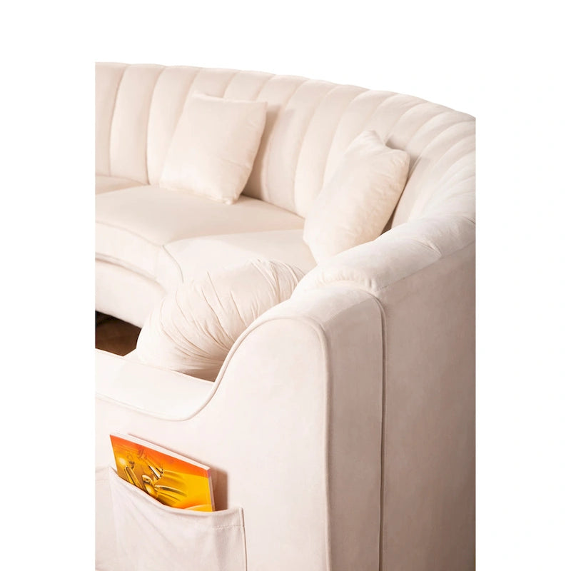 Samt Symmetrisches Modulares U-förmiges Ecksofa - 358 cm breit