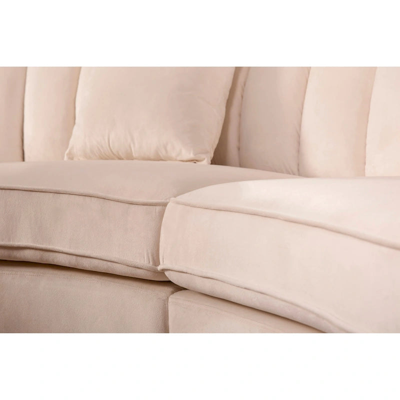 Samt Symmetrisches Modulares U-förmiges Ecksofa - 358 cm breit