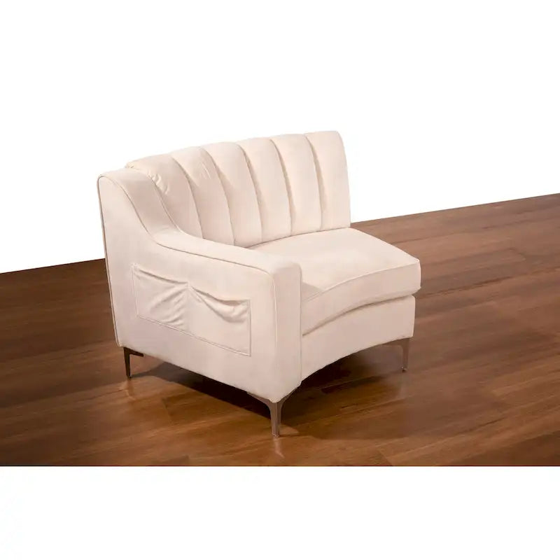 Samt Symmetrisches Modulares U-förmiges Ecksofa - 358 cm breit