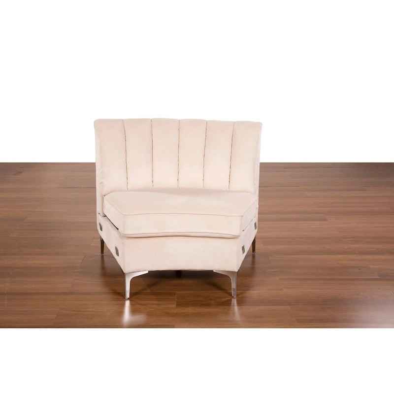 Samt Symmetrisches Modulares U-förmiges Ecksofa - 358 cm breit