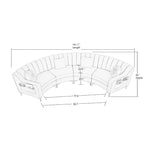 Samt Symmetrisches Modulares U-förmiges Ecksofa - 358 cm breit