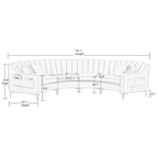 Samt Symmetrisches Modulares U-förmiges Ecksofa - 358 cm breit
