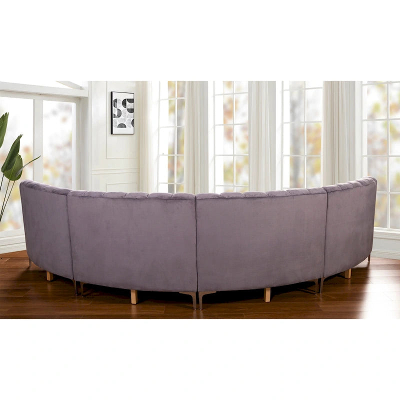 Samt Symmetrisches Modulares U-förmiges Ecksofa - 358 cm breit