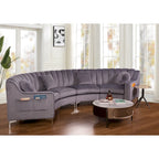 Samt Symmetrisches Modulares U-förmiges Ecksofa - 358 cm breit