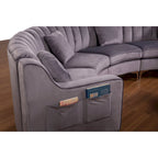 Samt Symmetrisches Modulares U-förmiges Ecksofa - 358 cm breit