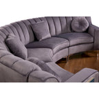 Samt Symmetrisches Modulares U-förmiges Ecksofa - 358 cm breit