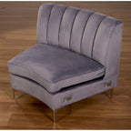 Samt Symmetrisches Modulares U-förmiges Ecksofa - 358 cm breit