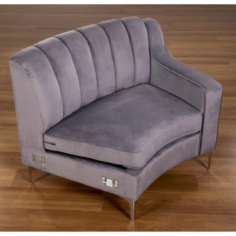 Samt Symmetrisches Modulares U-förmiges Ecksofa - 358 cm breit