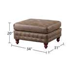 4-teiliges Polster-Ecksofa-Set aus Kunstleder mit Holzfüßen