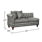 4-teiliges Polster-Ecksofa-Set aus Kunstleder mit Holzfüßen