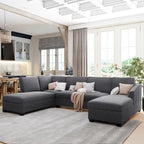 U-förmiges Sektionalsofa, extrabreites Doppel-Chaiselongue-Sofa