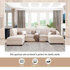 U-förmiges Sektionalsofa, extrabreites Doppel-Chaiselongue-Sofa