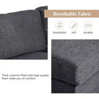 U-förmiges Sektionalsofa, extrabreites Doppel-Chaiselongue-Sofa