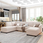 U-förmiges Sektionalsofa, extrabreites Doppel-Chaiselongue-Sofa