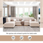 U-förmiges Sektionalsofa, extrabreites Doppel-Chaiselongue-Sofa