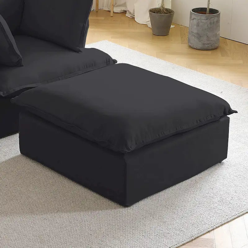 6-teiliges U-förmiges, modulares Sektionssofa aus Samt mit 2 Ottomanen