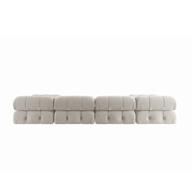 Modernes U-förmiges Samtsofa, modulares Sektionssofa, 6-Sitzer, extra breite Récamiere für das Wohnzimmer