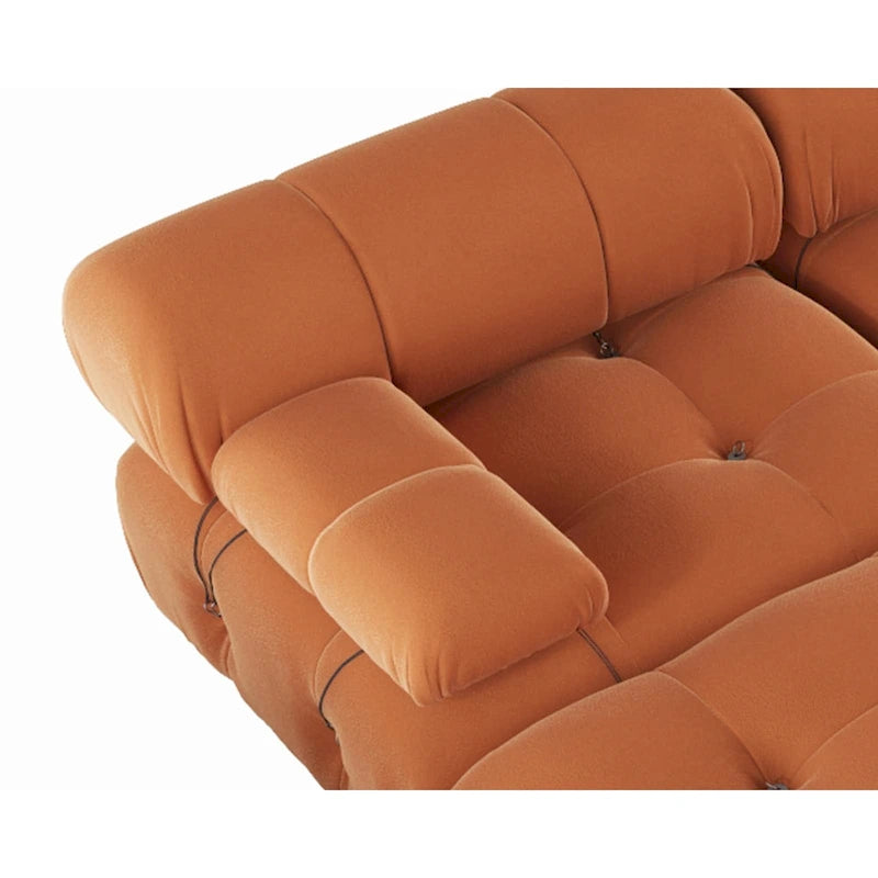 Modernes U-förmiges Samtsofa, modulares Sektionssofa, 6-Sitzer, extra breite Récamiere für das Wohnzimmer