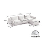 103,9 Zoll L-förmiges Ecksofa Chenille-Stoff 3-Sitzer-Sofa mit Ottoman