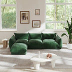 103,9 Zoll L-förmiges Ecksofa Chenille-Stoff 3-Sitzer-Sofa mit Ottoman