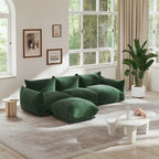103,9 Zoll L-förmiges Ecksofa Chenille-Stoff 3-Sitzer-Sofa mit Ottoman