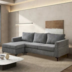 HOOOWOOO Wohnzimmer L-förmiges Polyestergewebe Wendesofa mit Récamiere