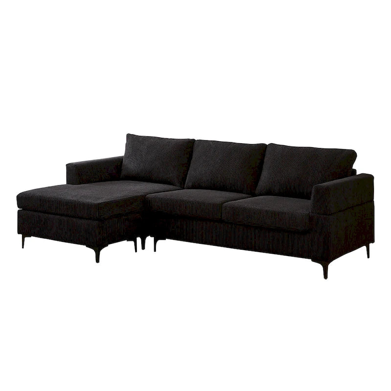 HOOOWOOO Wohnzimmer L-förmiges Polyestergewebe Wendesofa mit Récamiere