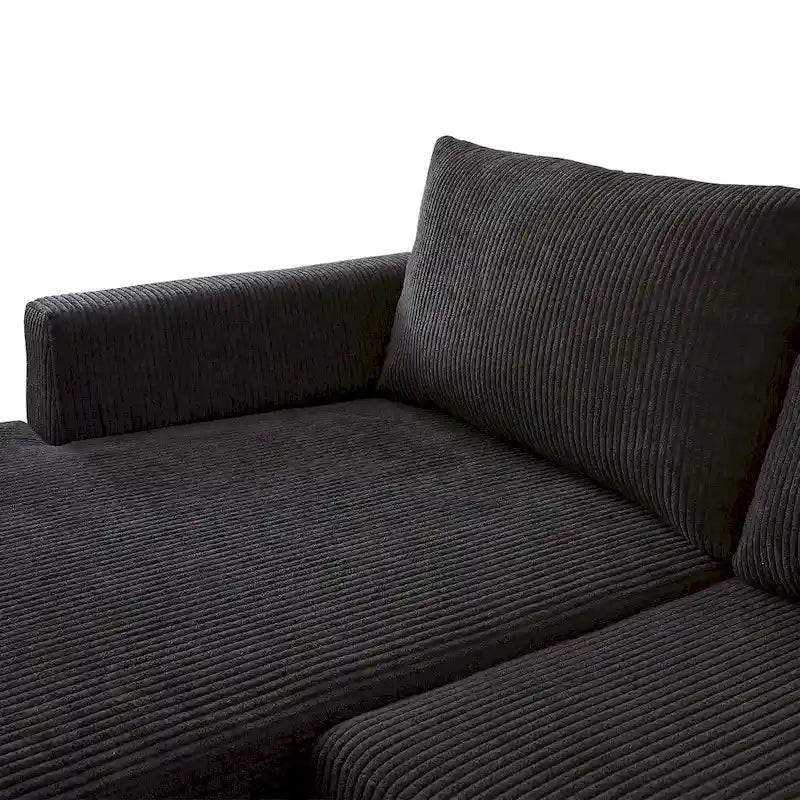 HOOOWOOO Wohnzimmer L-förmiges Polyestergewebe Wendesofa mit Récamiere