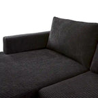 HOOOWOOO Wohnzimmer L-förmiges Polyestergewebe Wendesofa mit Récamiere