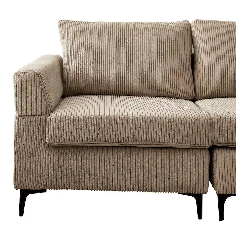 HOOOWOOO Wohnzimmer L-förmiges Polyestergewebe Wendesofa mit Récamiere