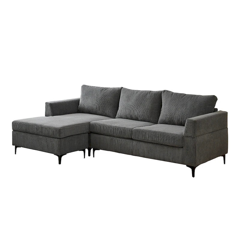 HOOOWOOO Wohnzimmer L-förmiges Polyestergewebe Wendesofa mit Récamiere