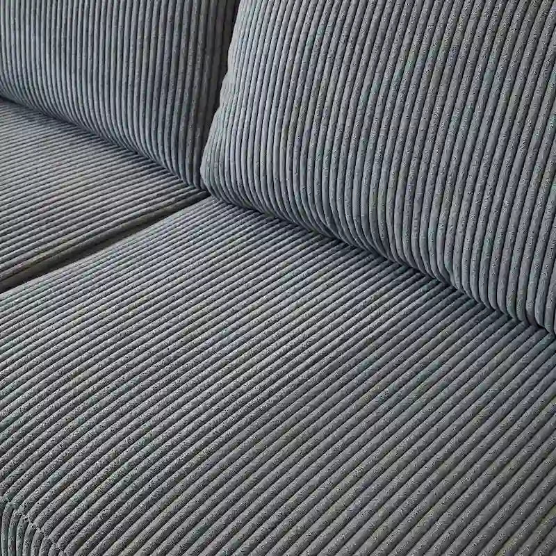 HOOOWOOO Wohnzimmer L-förmiges Polyestergewebe Wendesofa mit Récamiere