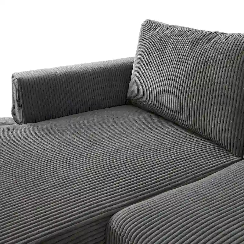 HOOOWOOO Wohnzimmer L-förmiges Polyestergewebe Wendesofa mit Récamiere