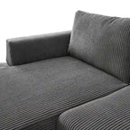 HOOOWOOO Wohnzimmer L-förmiges Polyestergewebe Wendesofa mit Récamiere