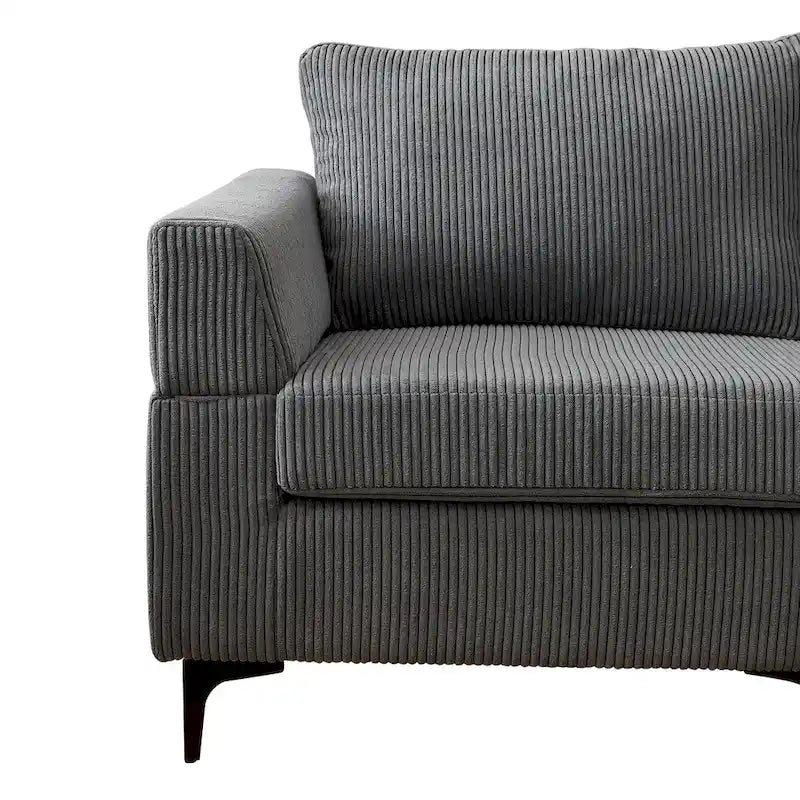 HOOOWOOO Wohnzimmer L-förmiges Polyestergewebe Wendesofa mit Récamiere