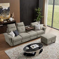 109 Moderne 4-Sitzer-Ecksofa aus Frottee mit verstecktem Couchtisch und großem Stauraum