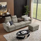 109 Moderne 4-Sitzer-Ecksofa aus Frottee mit verstecktem Couchtisch und großem Stauraum