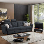 109 Moderne 4-Sitzer-Ecksofa aus Frottee mit verstecktem Couchtisch und großem Stauraum