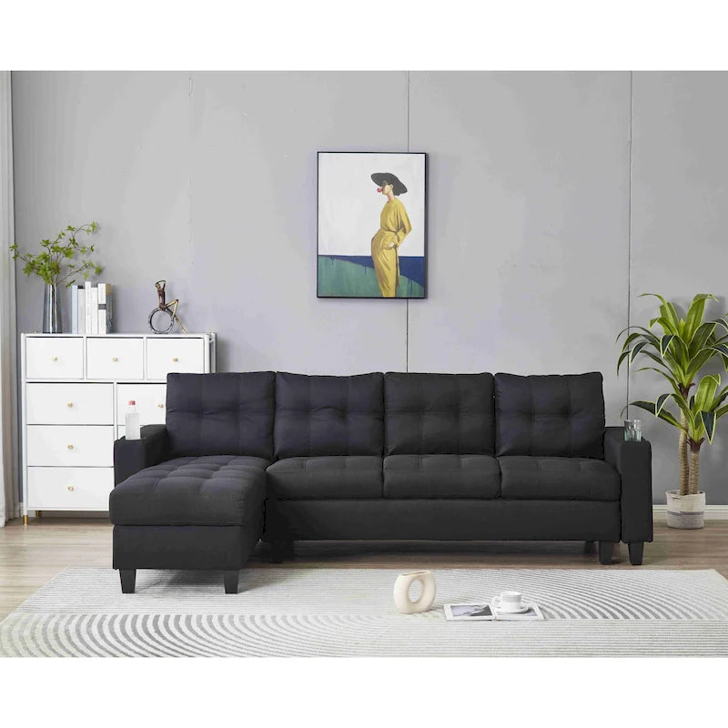 Umwandelbares Ecksofa mit Récamiere