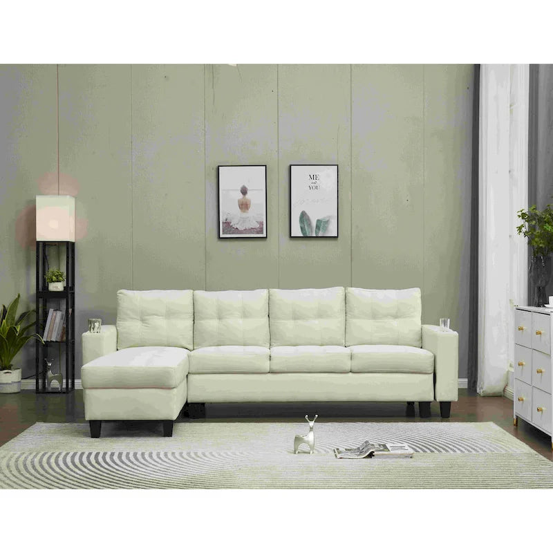 Umwandelbares Ecksofa mit Récamiere