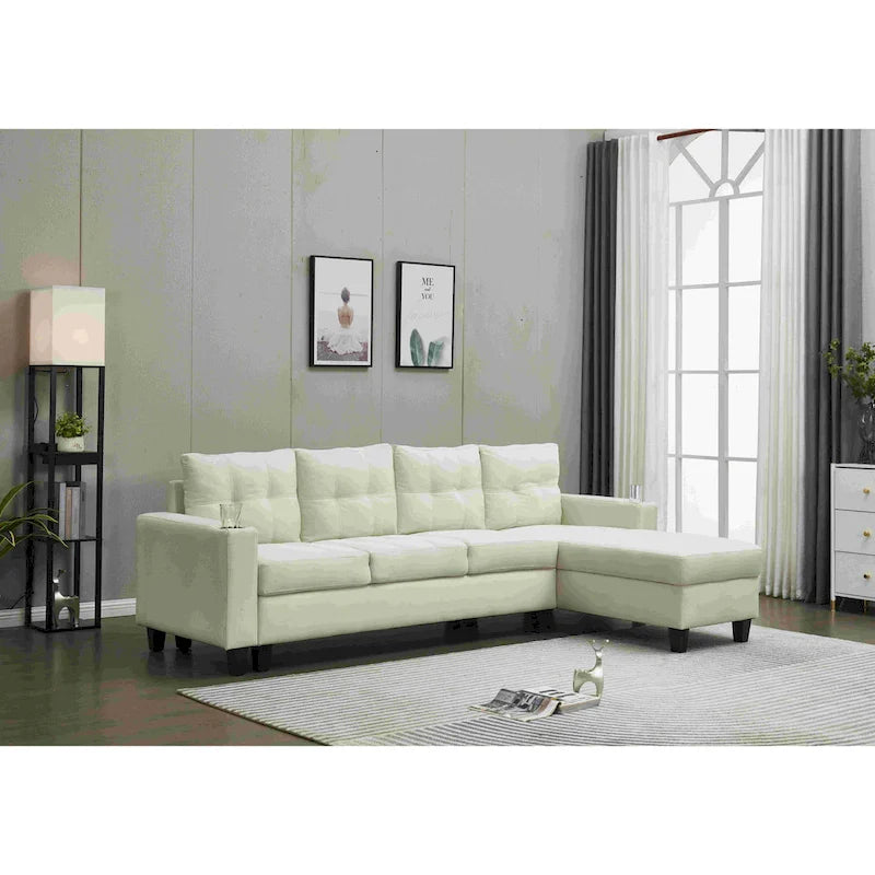 Umwandelbares Ecksofa mit Récamiere