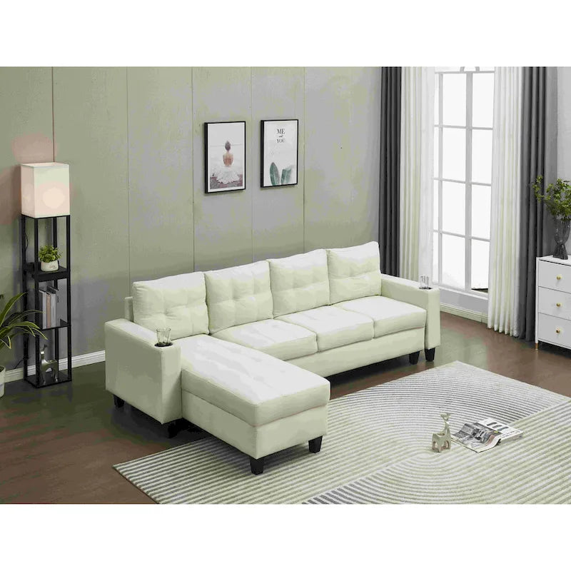 Umwandelbares Ecksofa mit Récamiere