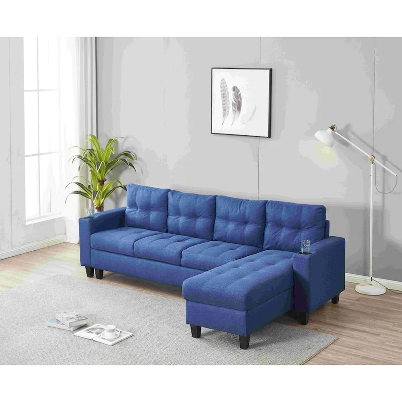 Umwandelbares Ecksofa mit Récamiere