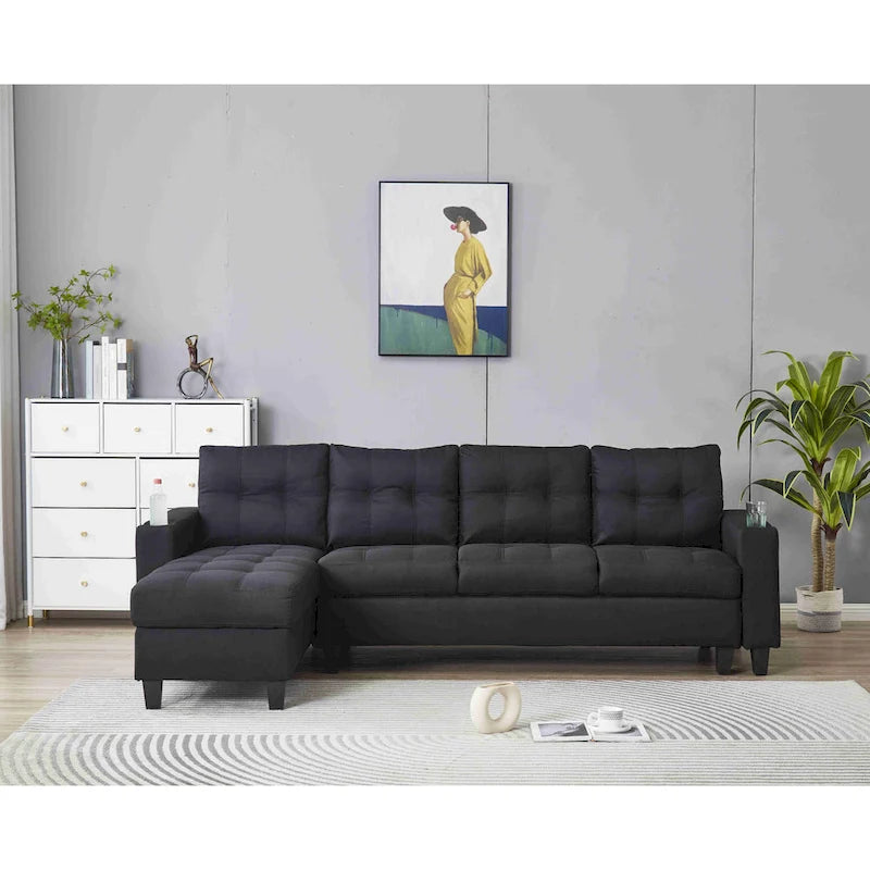 Umwandelbares Ecksofa mit Récamiere