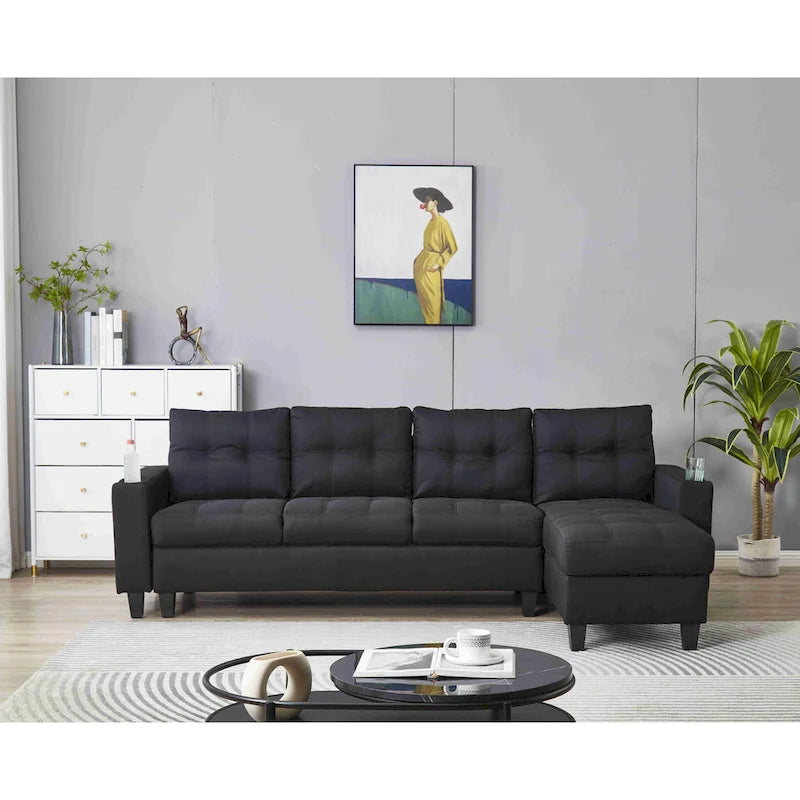 Umwandelbares Ecksofa mit Récamiere