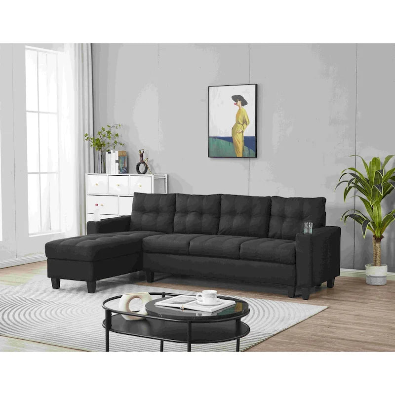Umwandelbares Ecksofa mit Récamiere