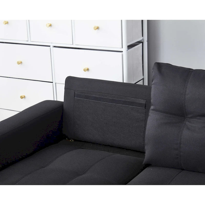 Umwandelbares Ecksofa mit Récamiere