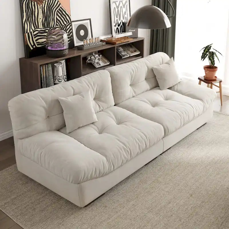 105 Suede-Stoff-Ecksofa Wolkenform-Couch für das Wohnzimmer